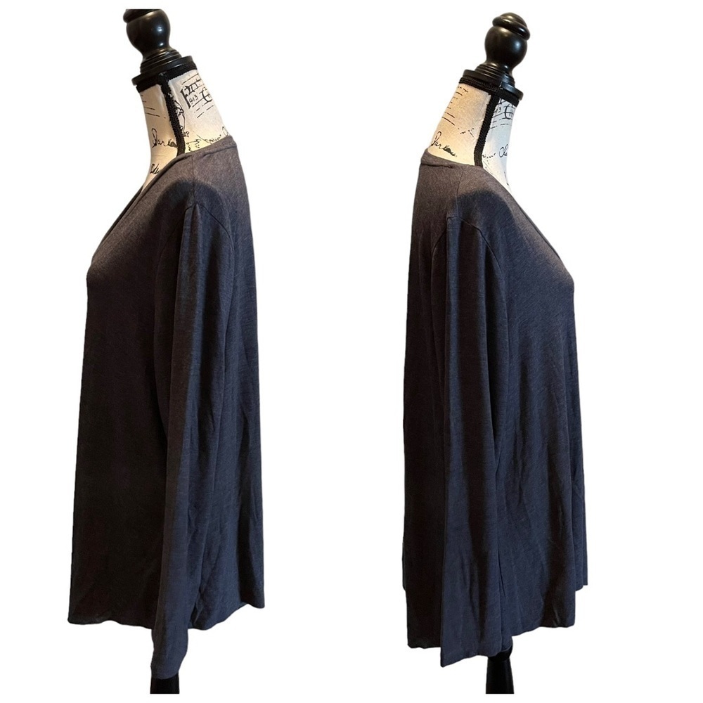 Soft Surroundings Asymmetrical Handkerchief Top Blouse Plus Gray Size 1X casual - Picture 3 of 8